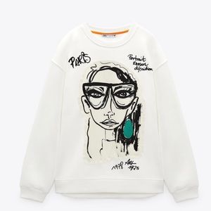 Brand New Zara graphic print sweatshirt M NWT